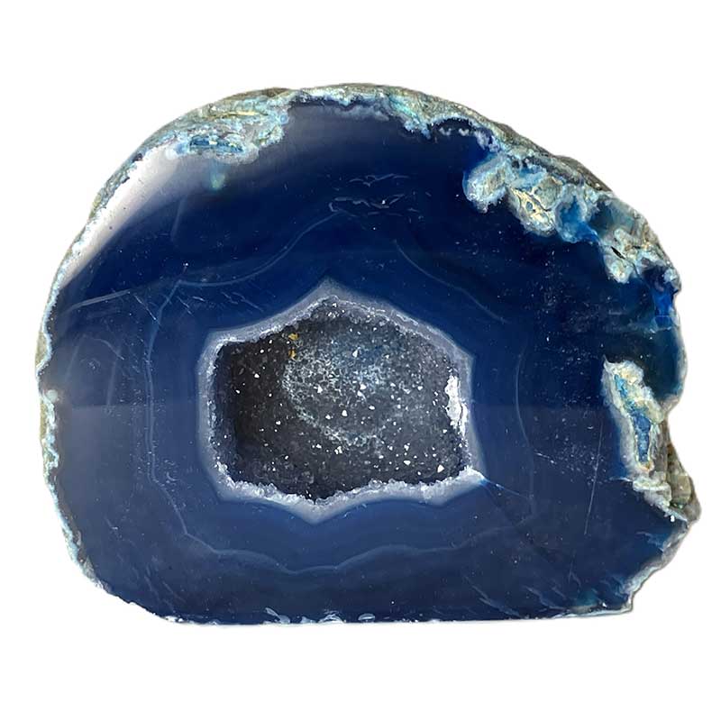 メノウ原石水晶付き（ブルー）約300g　No,5653