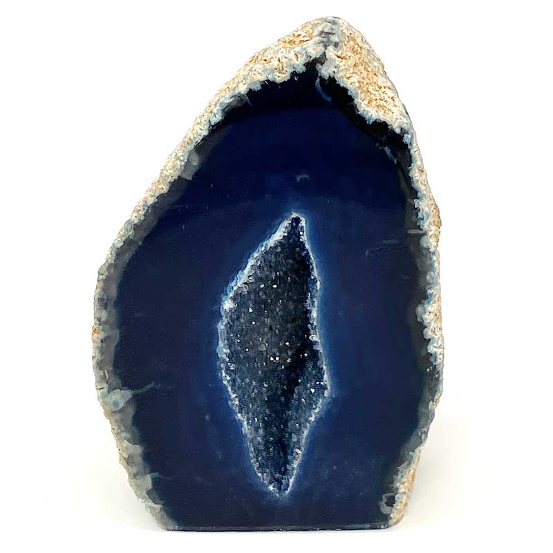 メノウ原石水晶付き（ブルー）約200g　No,5657