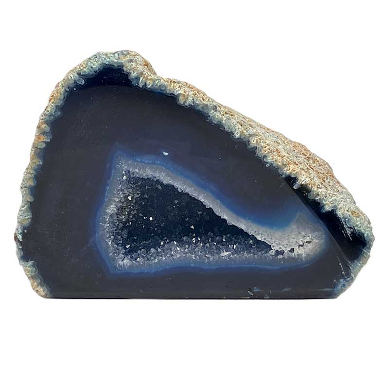 メノウ原石水晶付き（ブルー）約200g　No,5658