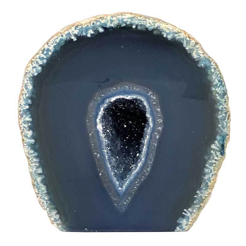 メノウ原石水晶付き（ブルー）約200g　No,5660