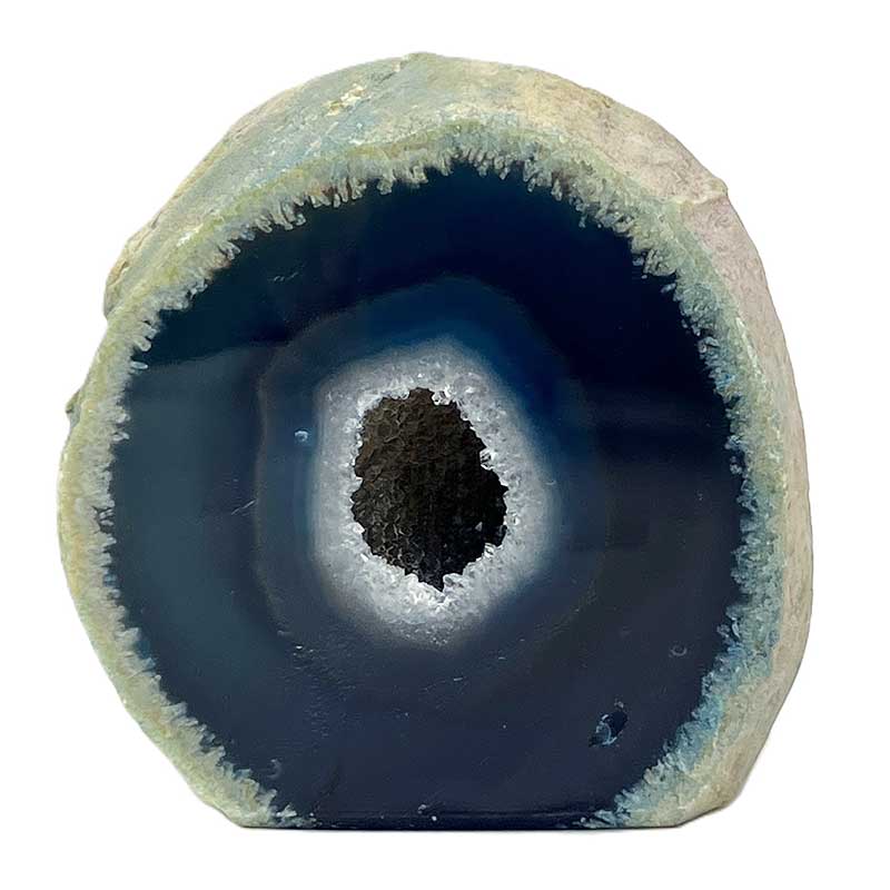 メノウ原石水晶付き（ブルー）約200g　No,5664
