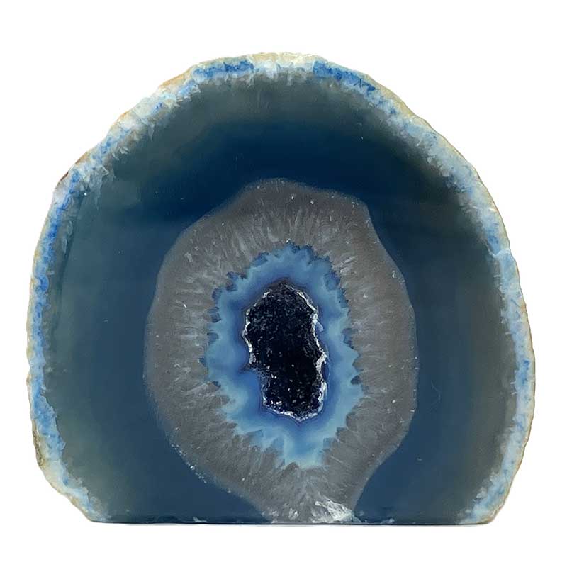 メノウ原石水晶付き（ブルー）約200g　No,5665