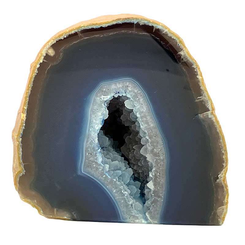 メノウ原石水晶付き（ブルー）約200g　No,5668