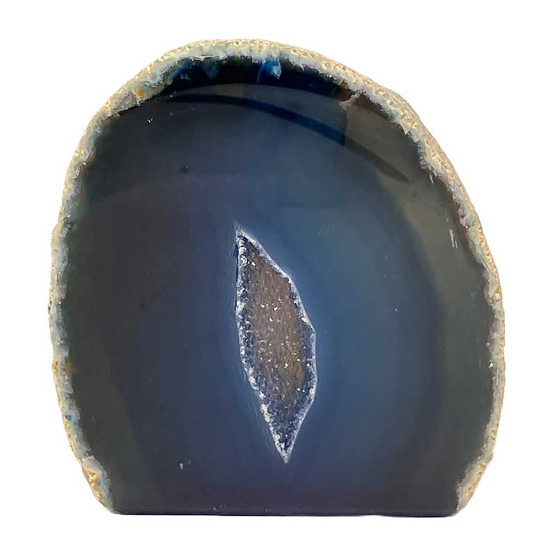 メノウ原石水晶付き（ブルー）約200g　No,5669
