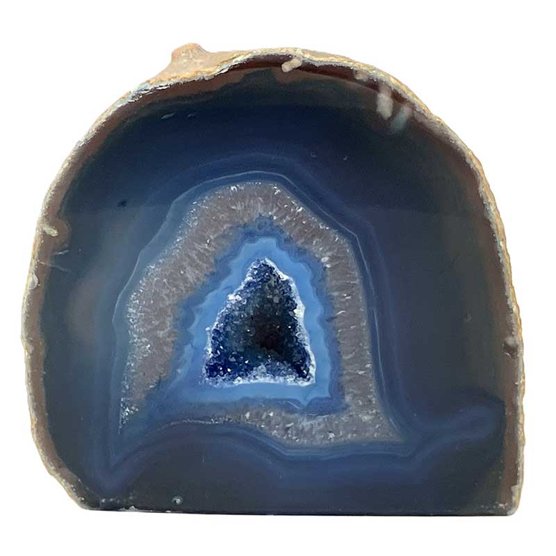 メノウ原石水晶付き（ブルー）約200g　No,5670