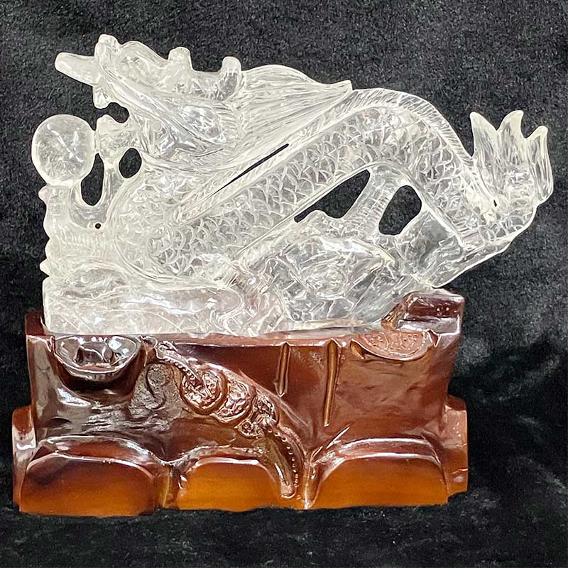 水晶 龍置物　No,5672