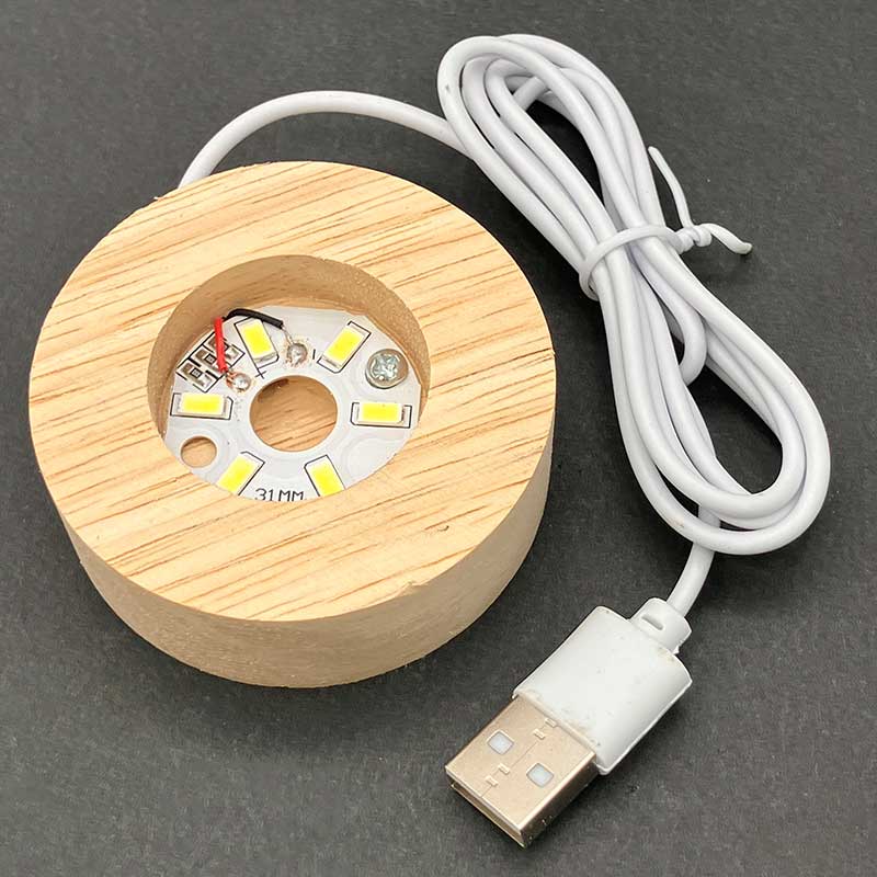 ♦LEDライト付木製台（6cm）No,5894