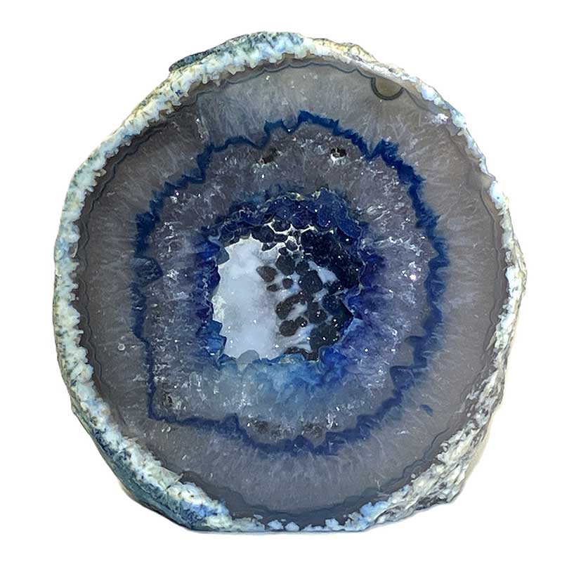メノウ原石水晶付き（ブルー）約200g　No,6045