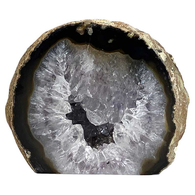 メノウ原石水晶付き（ナチュラル）約300g　No,6047