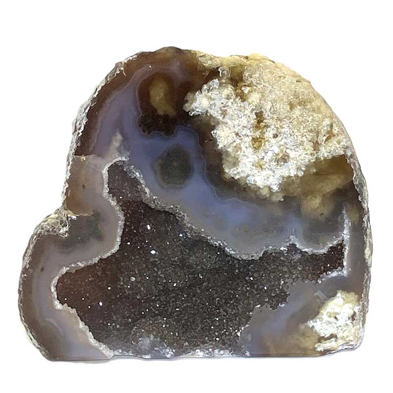メノウ原石水晶付き（ナチュラル）約300g　No,6048