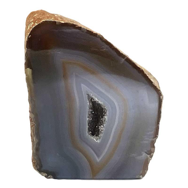 メノウ原石水晶付き（ナチュラル）約300g　No,6049