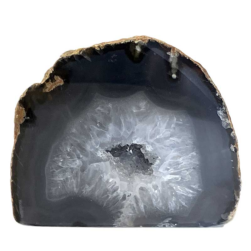 メノウ原石水晶付き（ナチュラル）約300g　No,6051