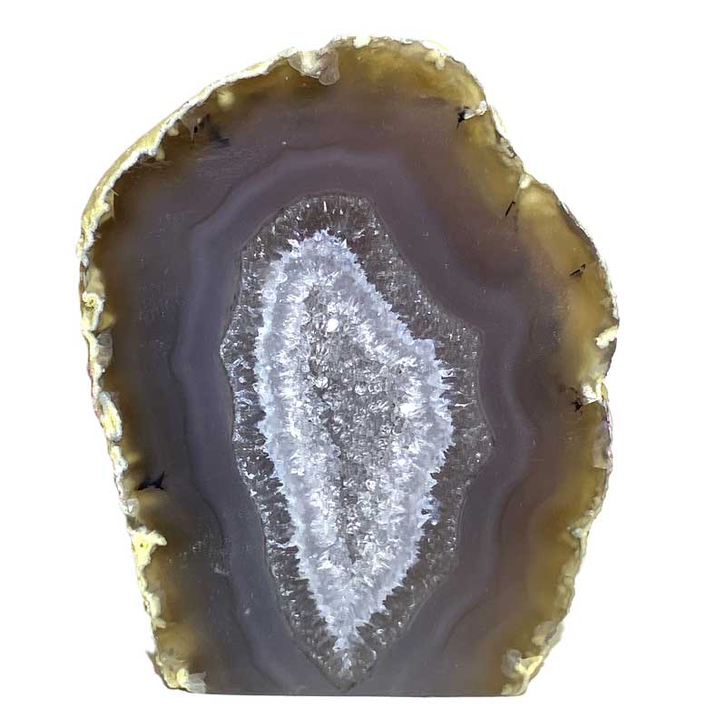 メノウ原石水晶付き（ナチュラル）約300g　No,6053