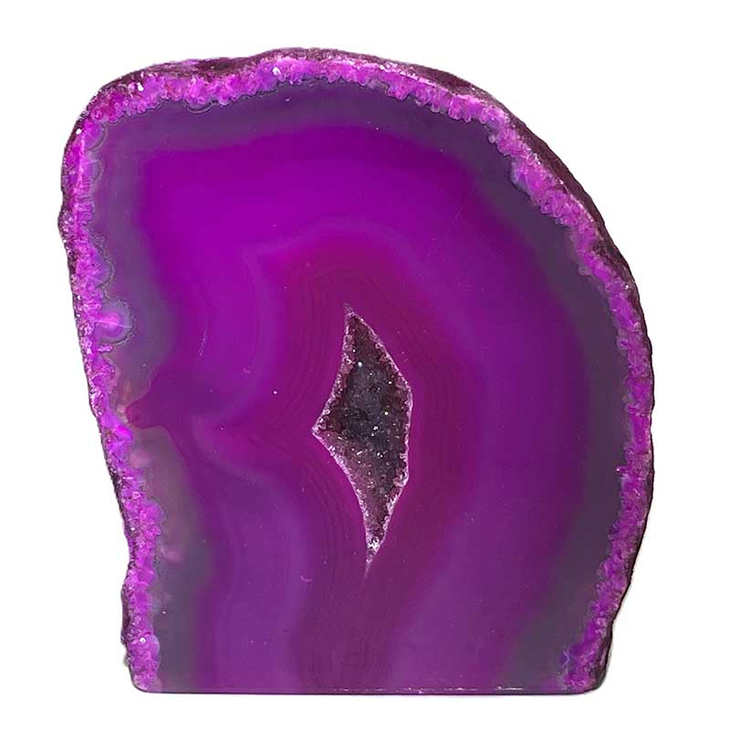 メノウ原石水晶付き（ピンク）約300g　No,6054