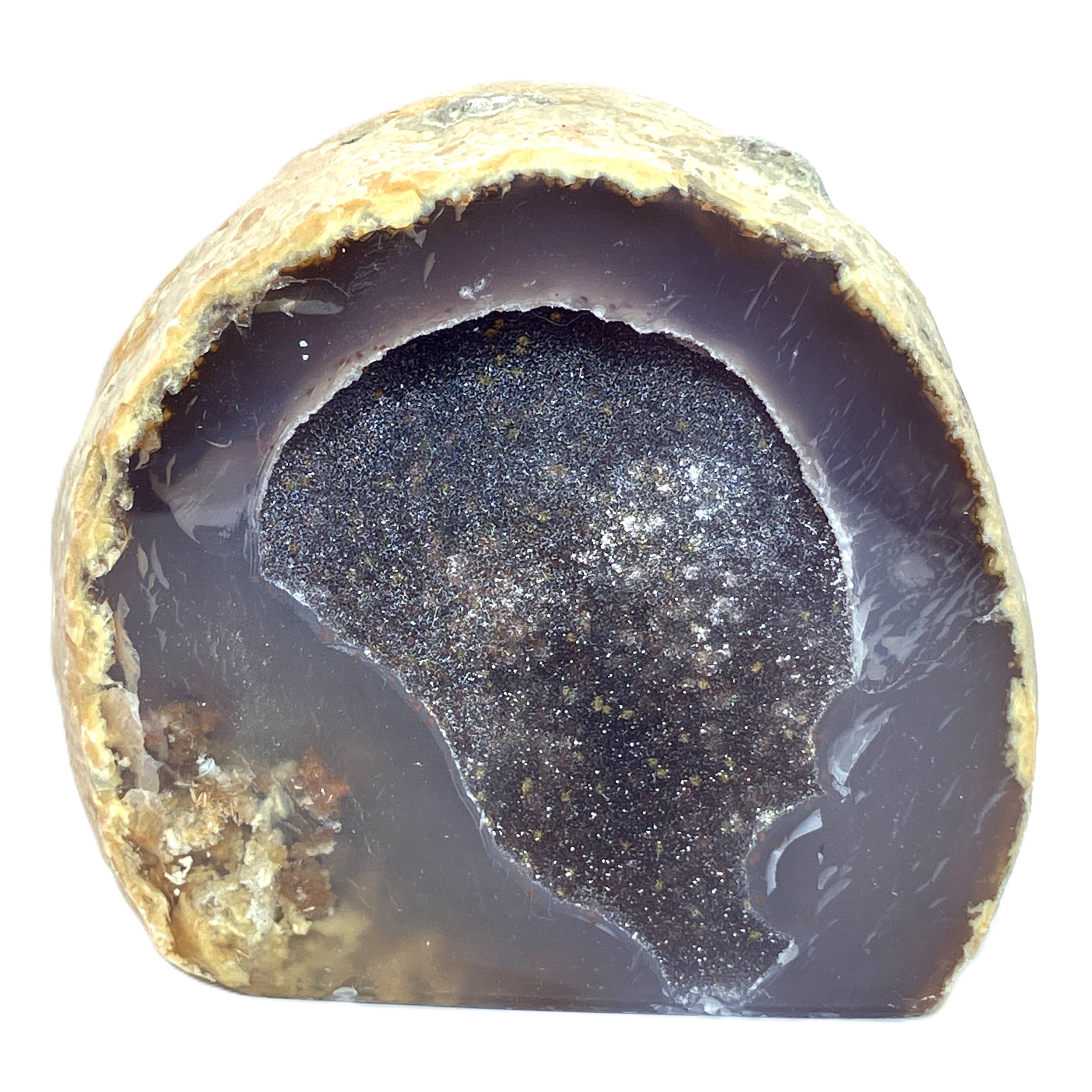 メノウ原石水晶付き（ナチュラル）約200g　No,4699