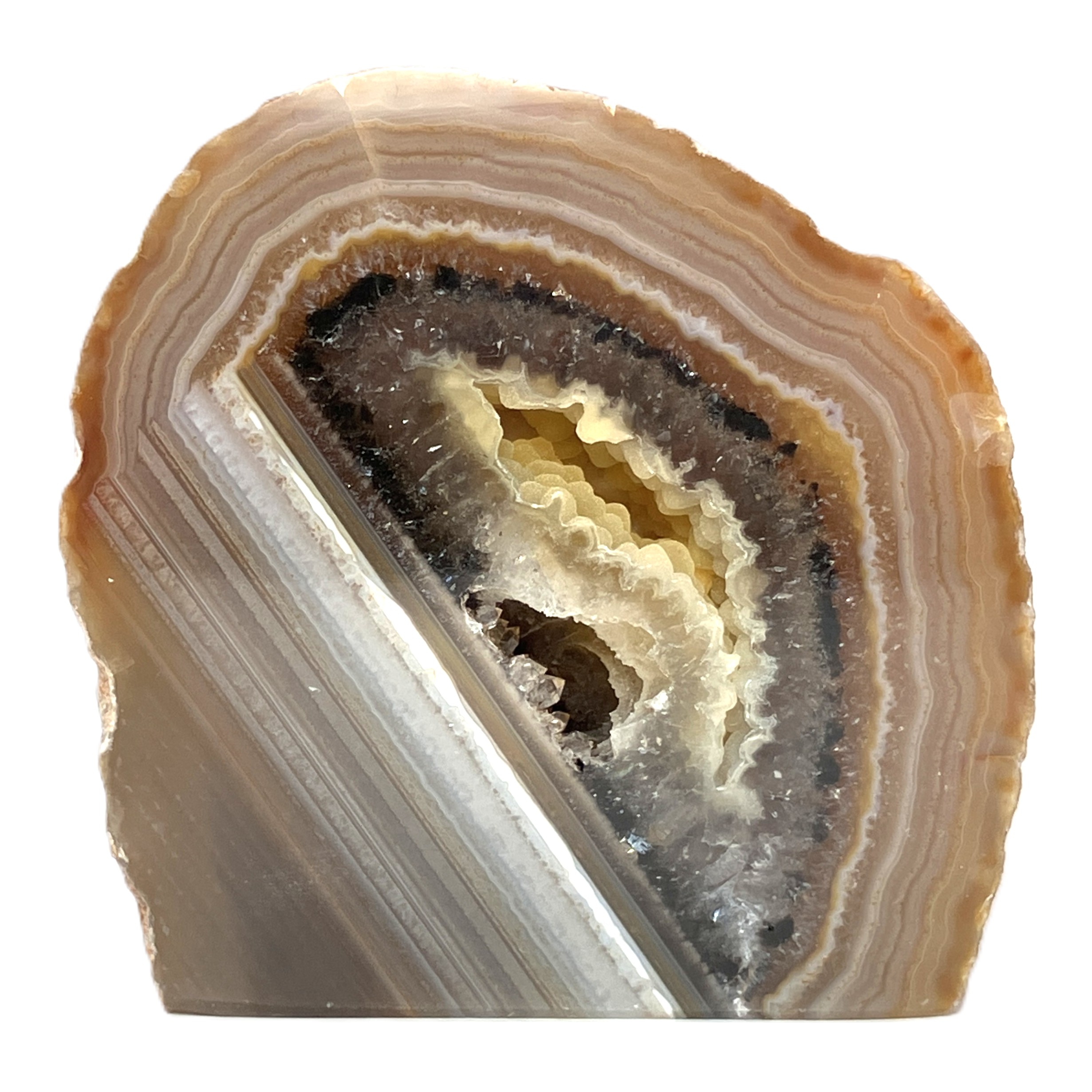 メノウ原石水晶付き（ナチュラル）約200g　No,4701