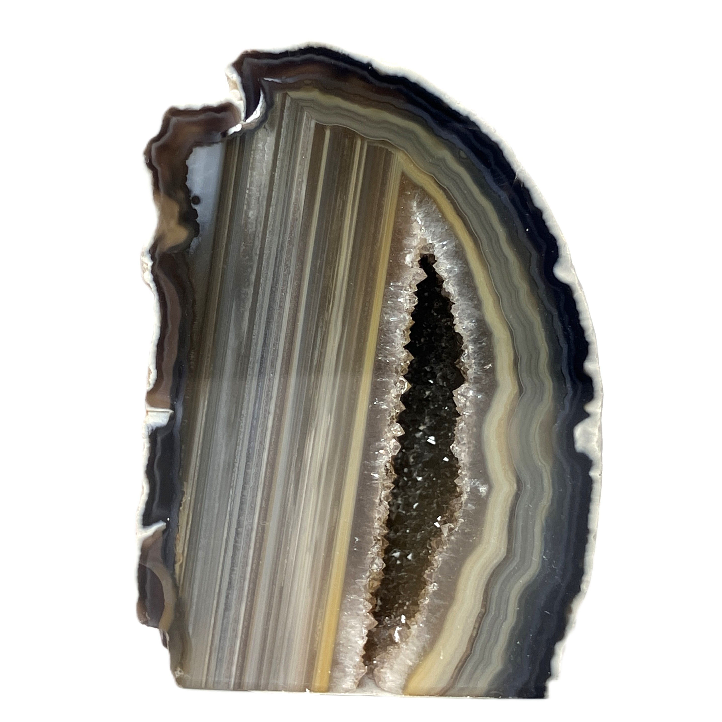 メノウ原石水晶付き（ナチュラル）約200g　No,4702