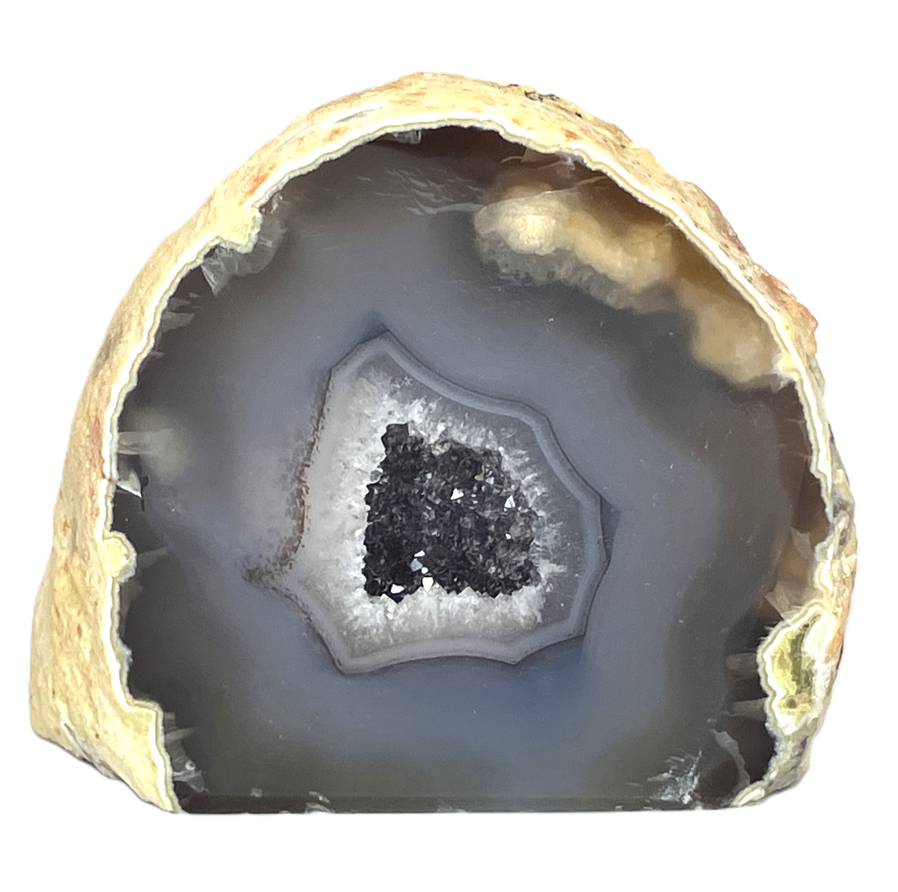 メノウ原石水晶付き（ナチュラル）約200g　No,4706