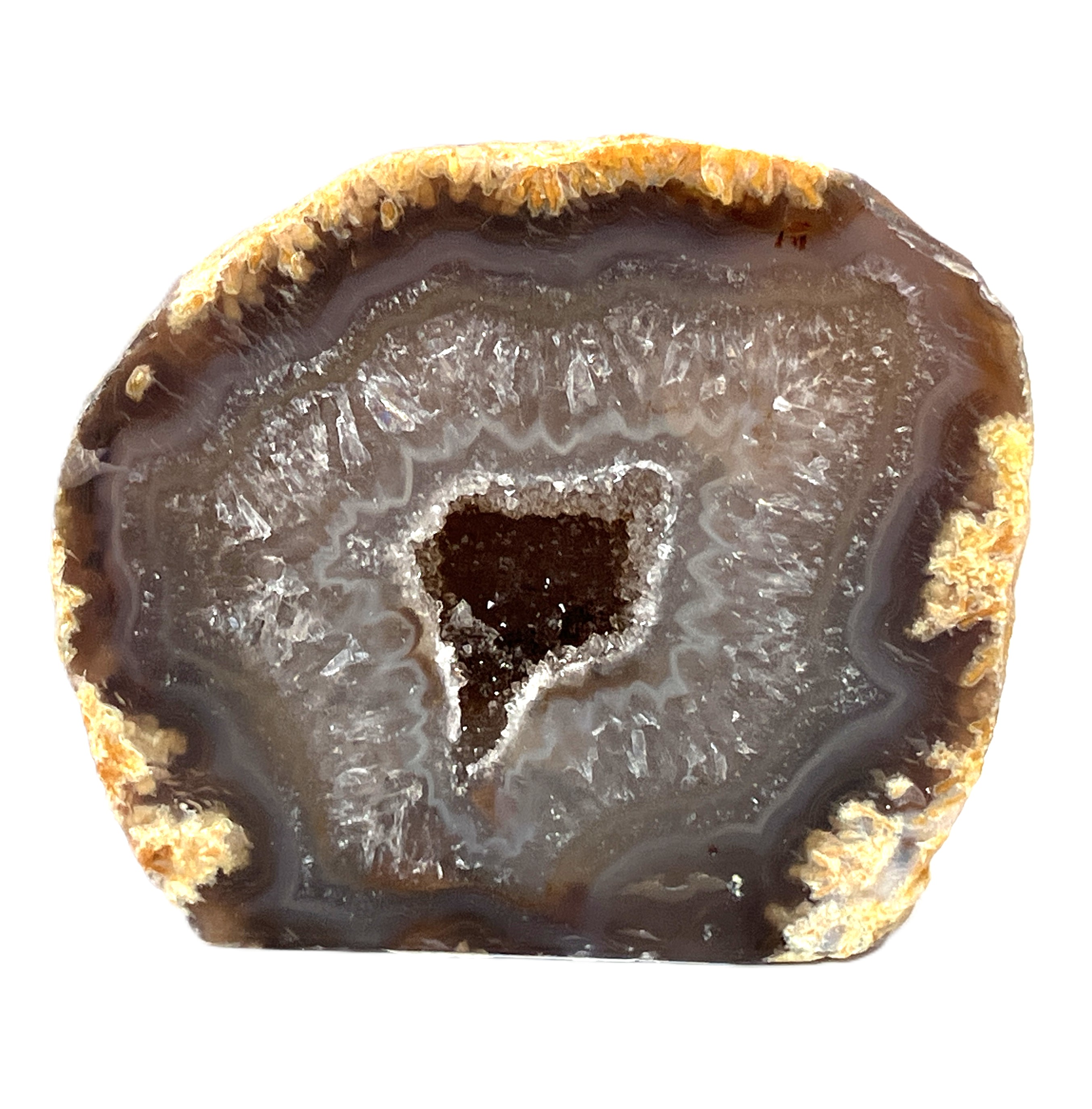 メノウ原石水晶付き（ナチュラル）約300g　No,4717