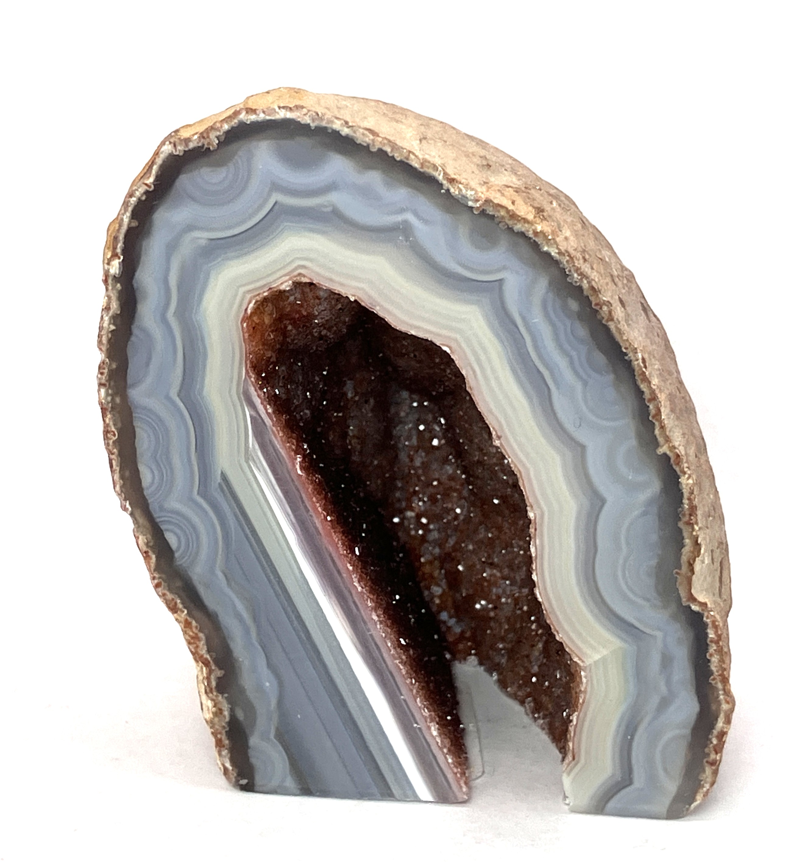 メノウ原石水晶付き（ナチュラル）約300g　No,4718