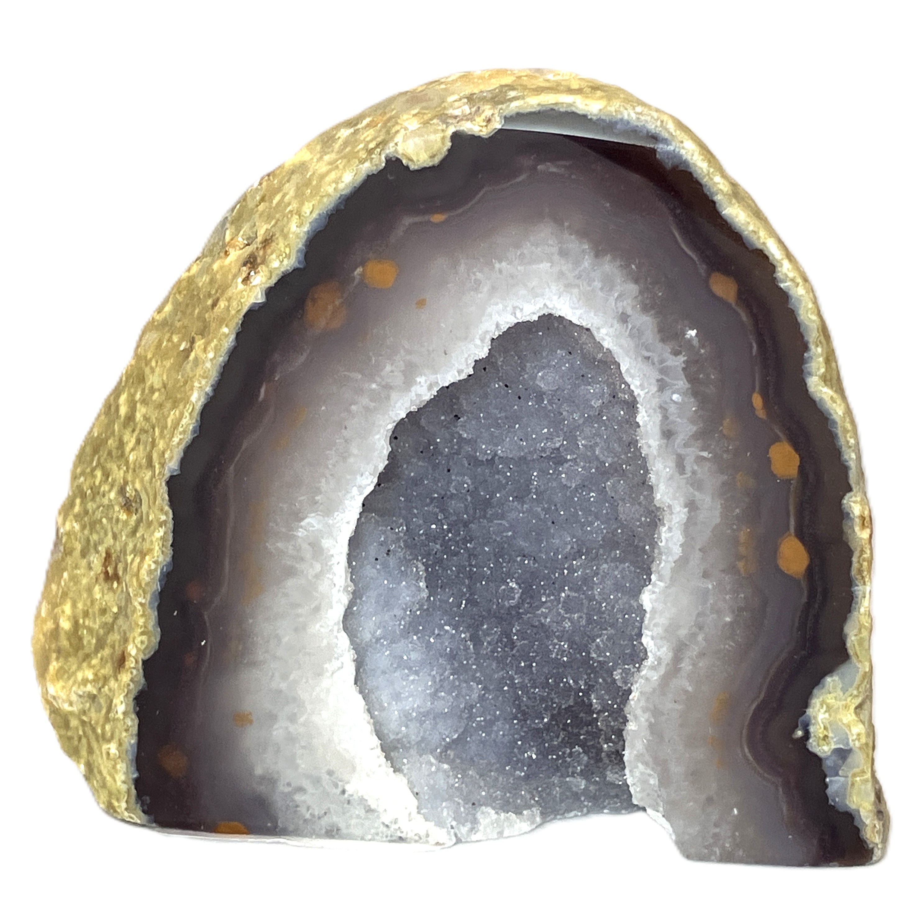 メノウ原石水晶付き（ナチュラル）約300g　No,4720