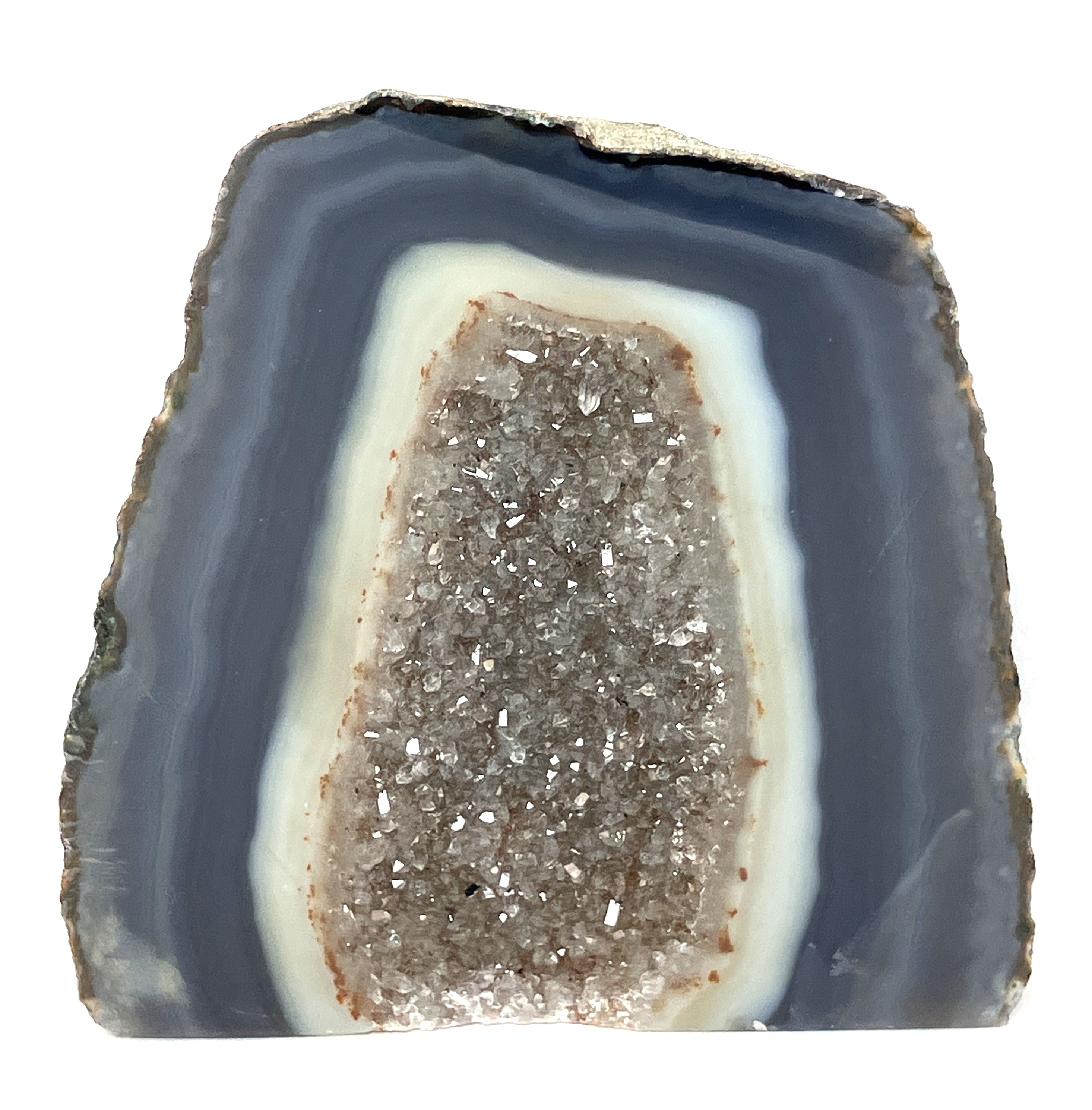 メノウ原石水晶付き（ナチュラル）約300g　No,4721