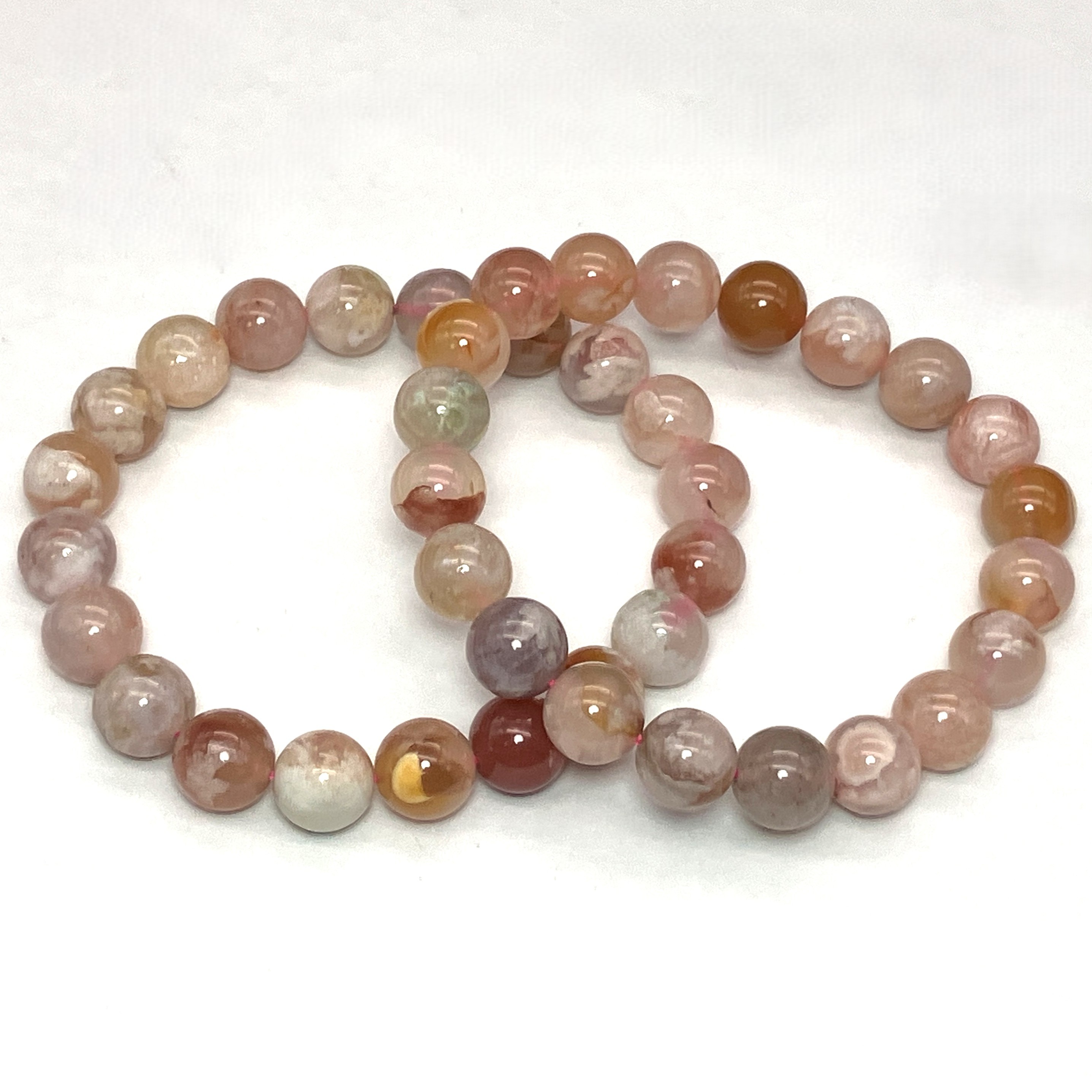 【決算】桜メノウブレス 10mm　No,4767