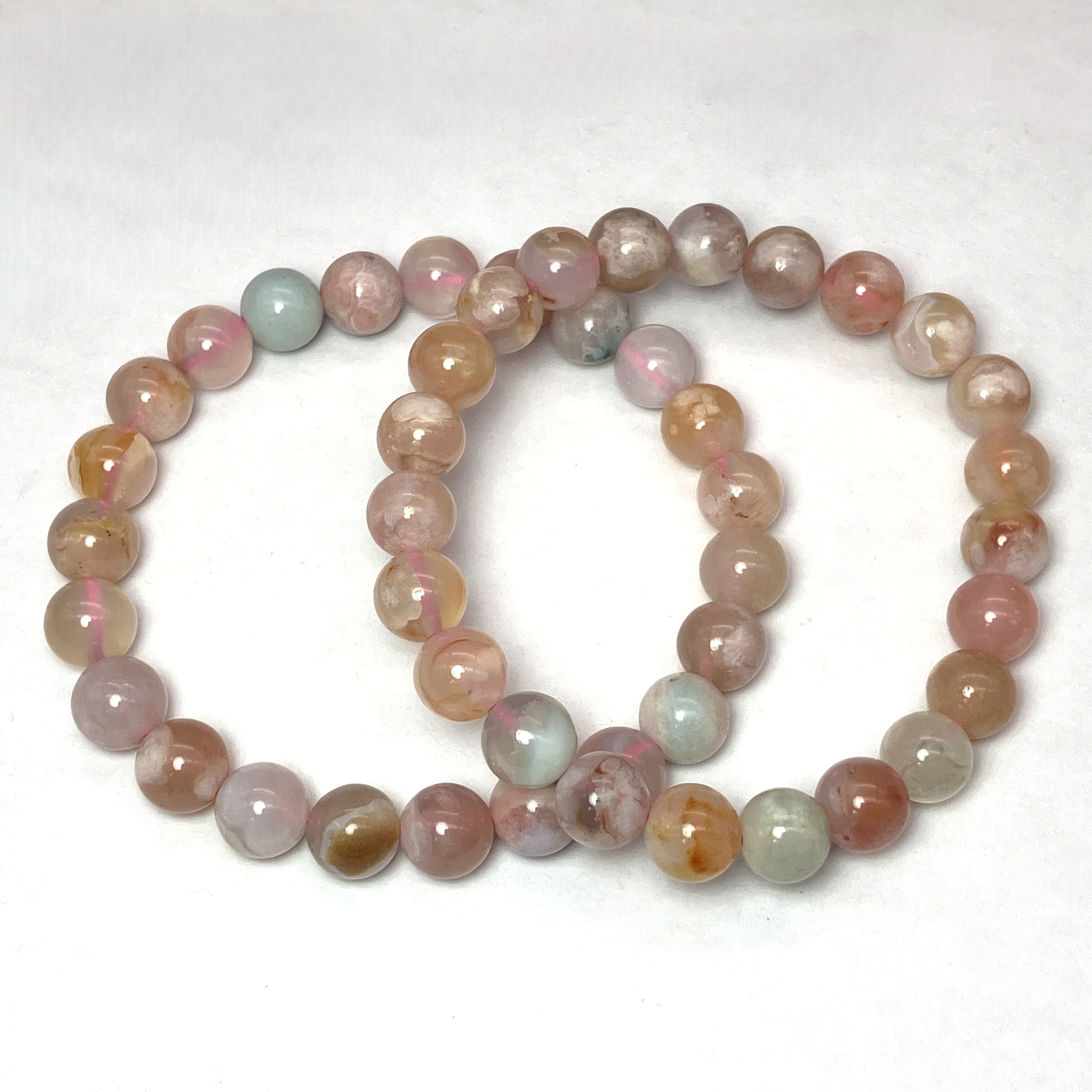 【決算】桜メノウブレス 8mm　No,4768