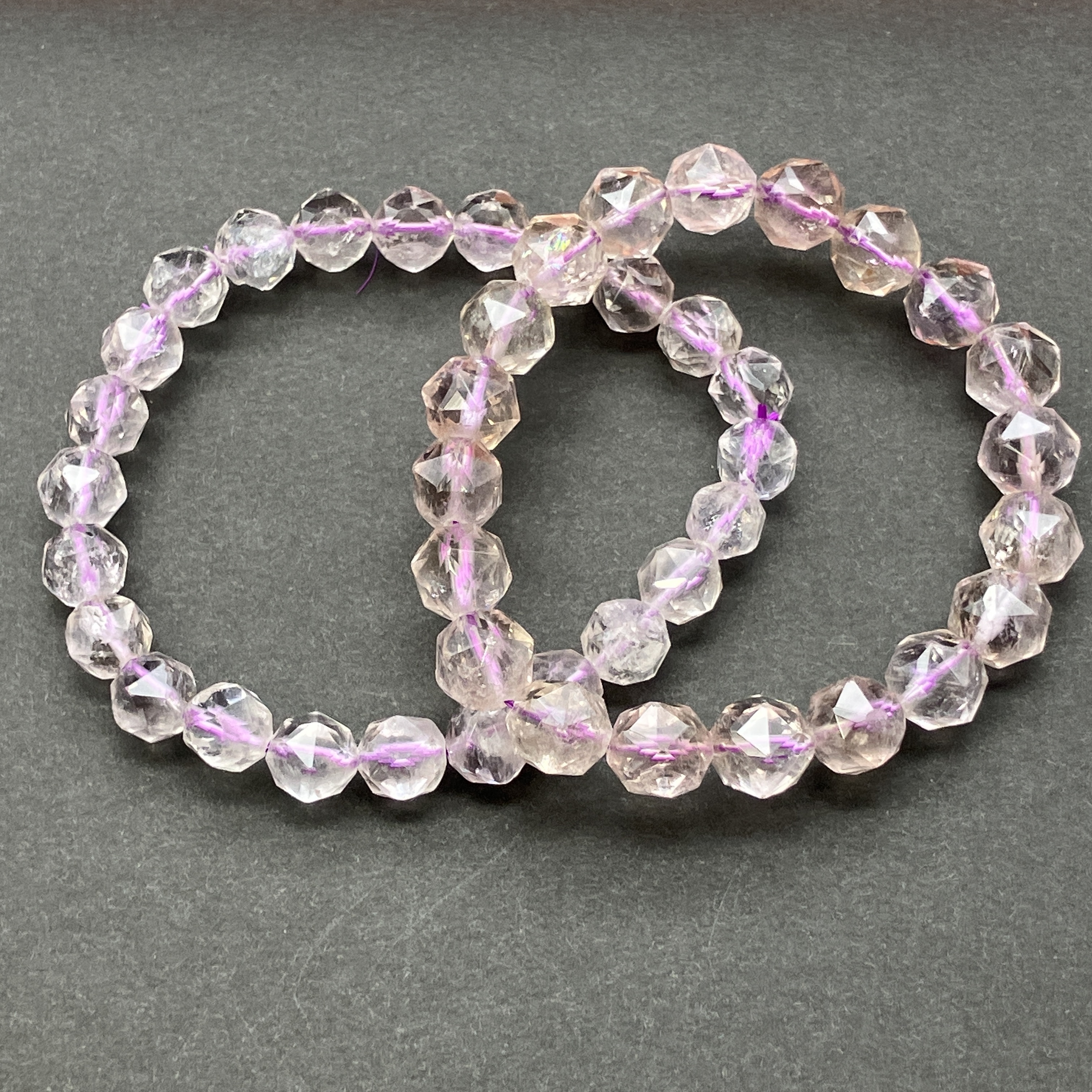 【決算】ラベンダーアメジストスターカット ブレス　8mm　No,4778