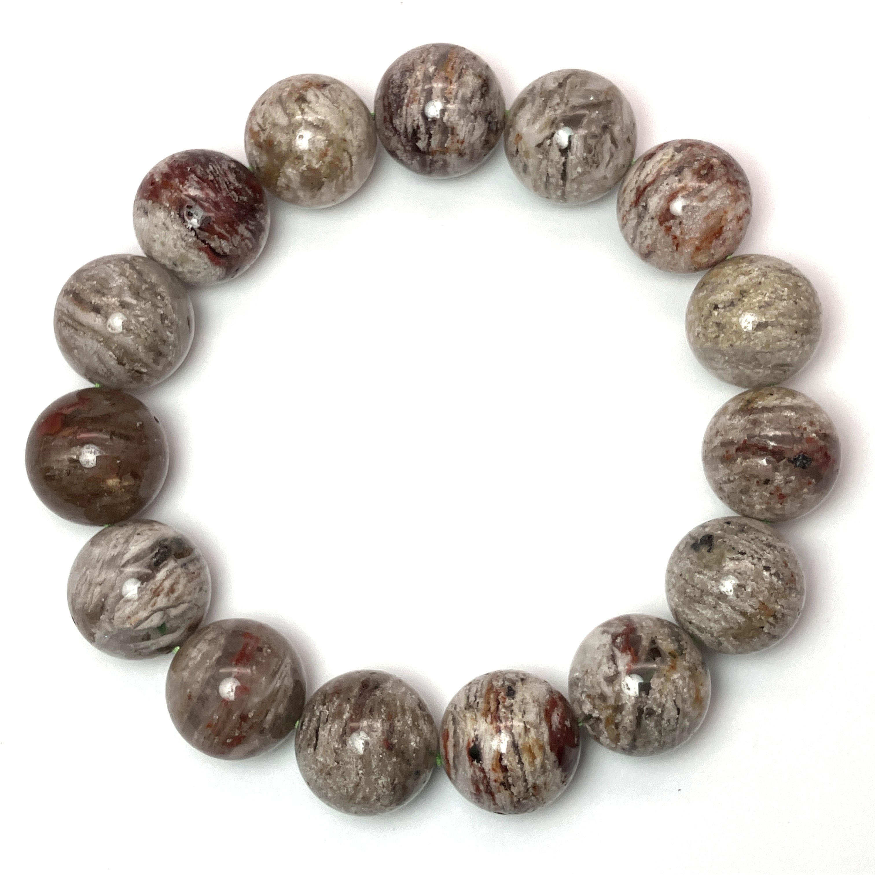 ホワイトガーデンクォーツブレス　15mm　No,4907